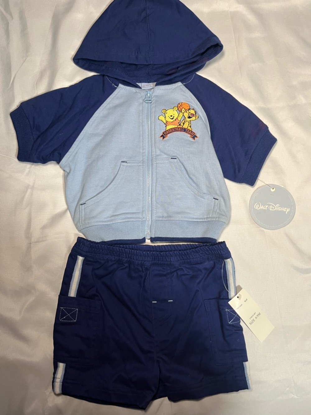 Vintage Disney Winnie The Pooh Tigger Baby Outfit 2pc 6/9M NWT Hooded Sports Set